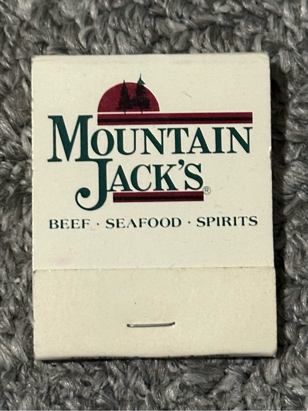Vintage Matchbook Mountain Jacks Restaurant Lafayette IN Indiana Seafood Spirits